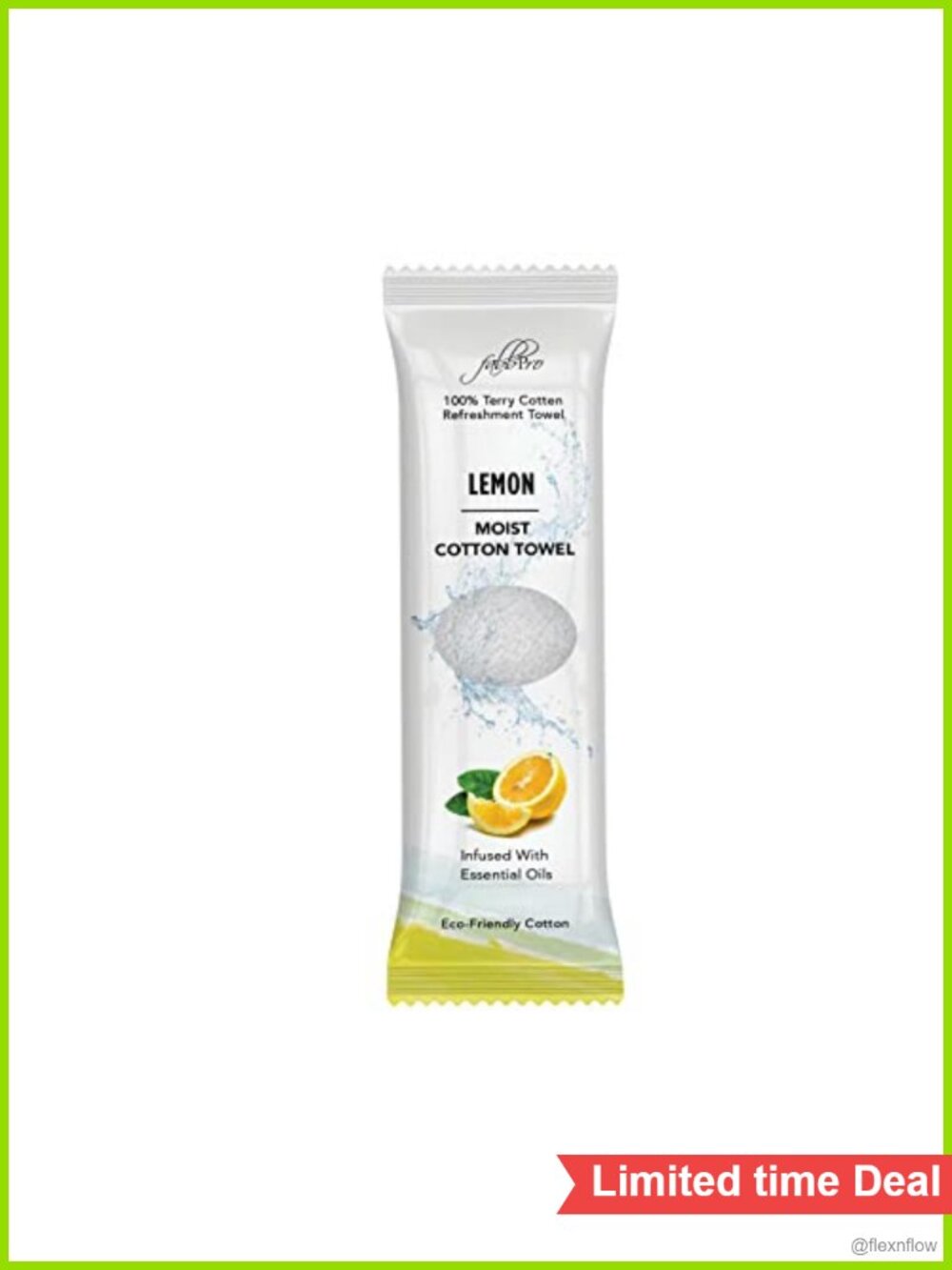 Oshibori Moist Terry Cotton Refreshment Towels 25 Pack 8x8 Lemon Scented